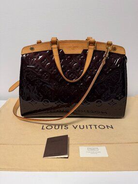 Louis Vuitton Monogram Vernis Brea MM Amarante Handle Crossbody Handbag